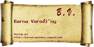 Barna Varsány névjegykártya